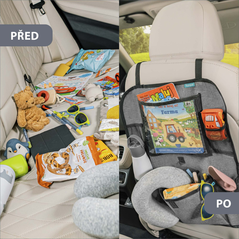 Organizér na sedadlo + vrecko na tablet, Grey 3