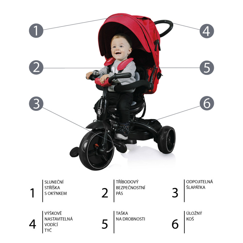 Trojkolka Citi Trike, Chilli Red 1