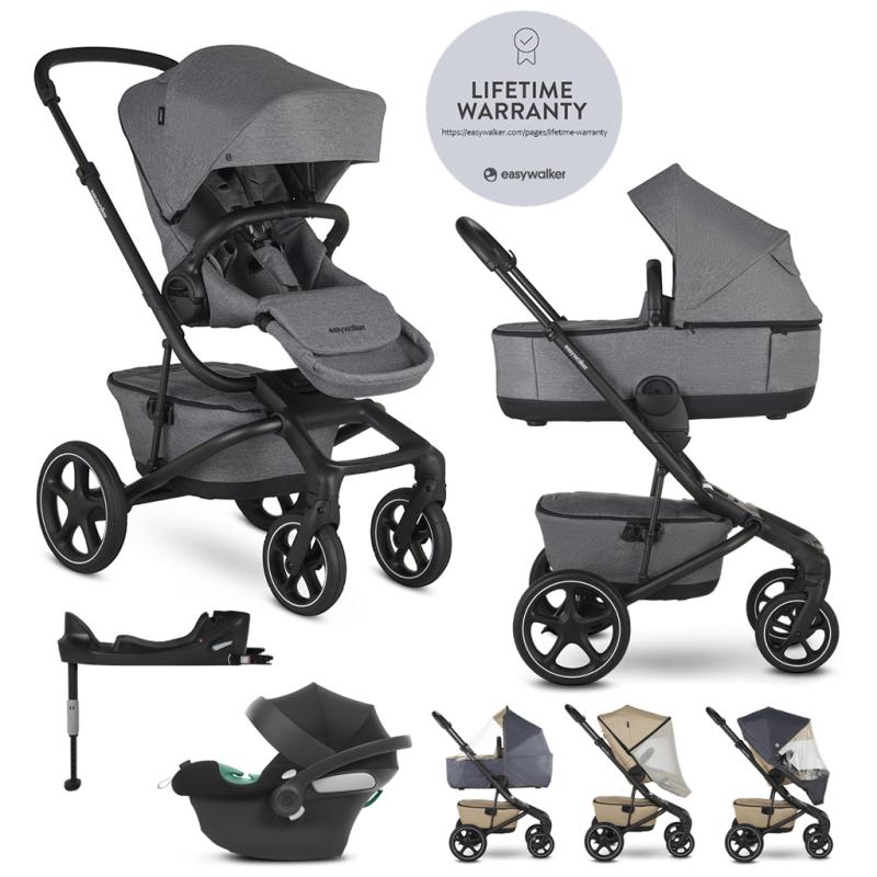 EASYWALKER Kočík kombinovaný Jimmey 2v1 Iris Grey LITE RWS + CYBEX Aton B2 i-Size + základňa