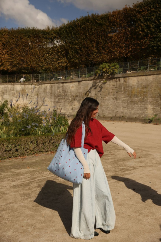 STUDIO NOOS - Puffy MOM BAG | Light Blue Hearts 5