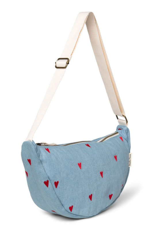 STUDIO NOOS - Denim Adult FANNY kabelka | Blue Hearts 2