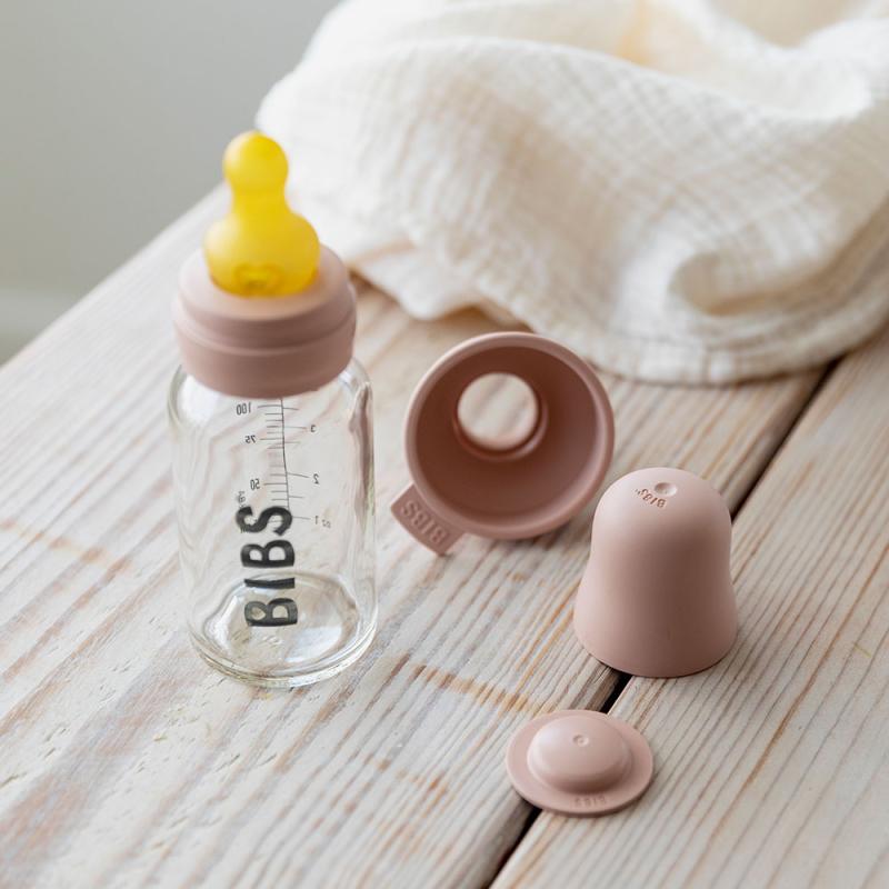 BIBS Baby Bottle sklenená fľaša 110ml, Blush