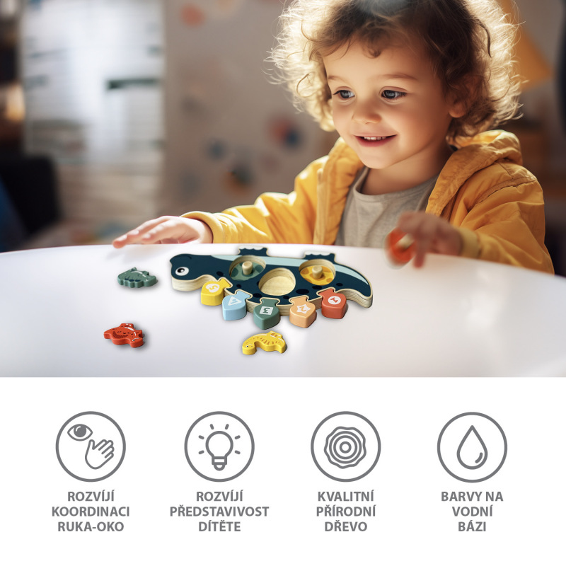 Dřevěné puzzle dinosaurus, Wood 1