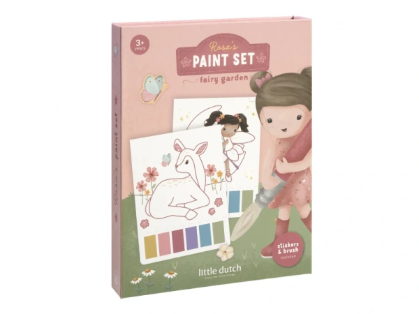 Omaľovánky s vodovkami a samolepkami Rosa Fairy Garden