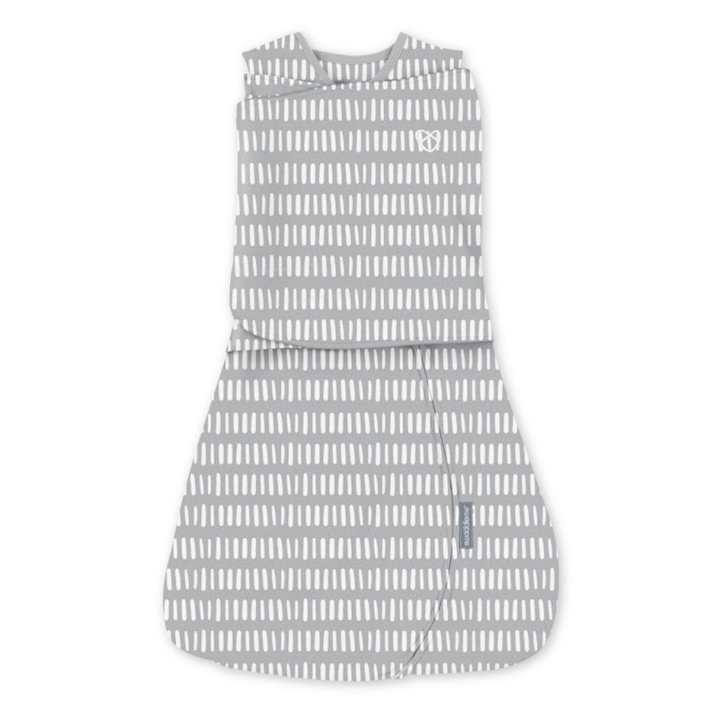 INGENUITY Zavinovačka bavlnená ulitka konvertibilná s voľným rukávom TOG 1 SwaddleMe™ Grey 3m+