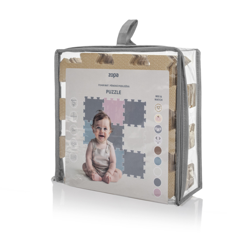 Penová podložka Puzzle 30x30 cm 9ks, Hazel Brown 5