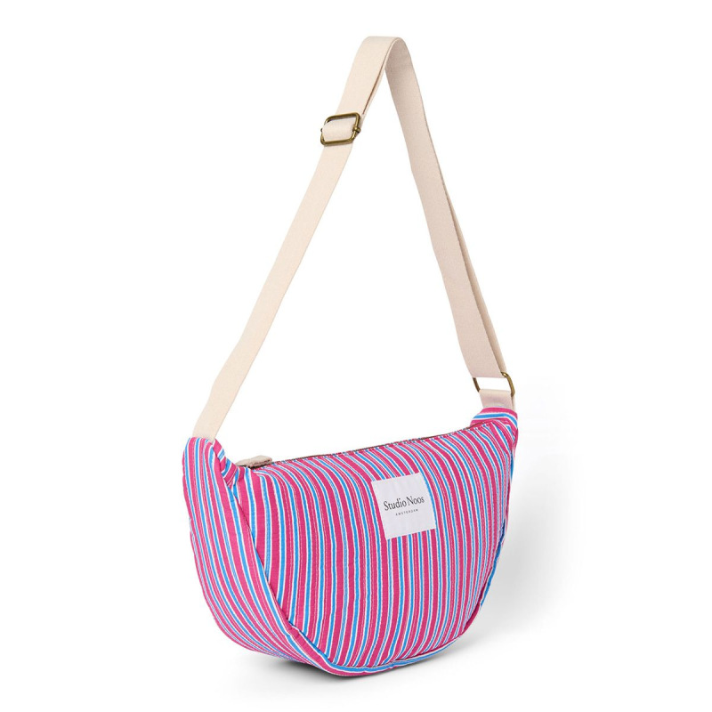 STUDIO NOOS - Poplin Adult FANNY kabelka | Raspberry Striped 1