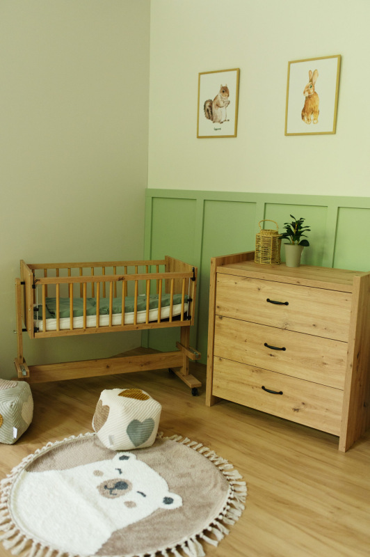 KLUPŚ Príručná posteľ 89x40 ZOYA 5v1 dub 1