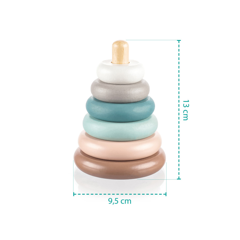 Dřevěné nasazovací kroužky, Blue 4