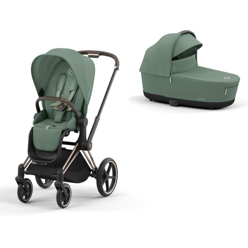 Cybex e-Priam Rose Gold, Leaf Green, elektrický kočík