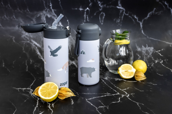 Termoska na tekutiny s brčkem 400 ml, Cookie beige 8