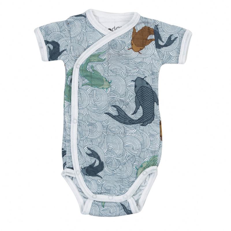LODGER Body Romper Short Sleeves Empire Fish, farba Dusty Turquoise, rôzne veľkosti