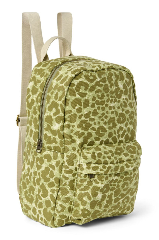 STUDIO NOOS - Cotton Midi BACKPACK - batôžtek s predným vreckom | Green Leopard 1