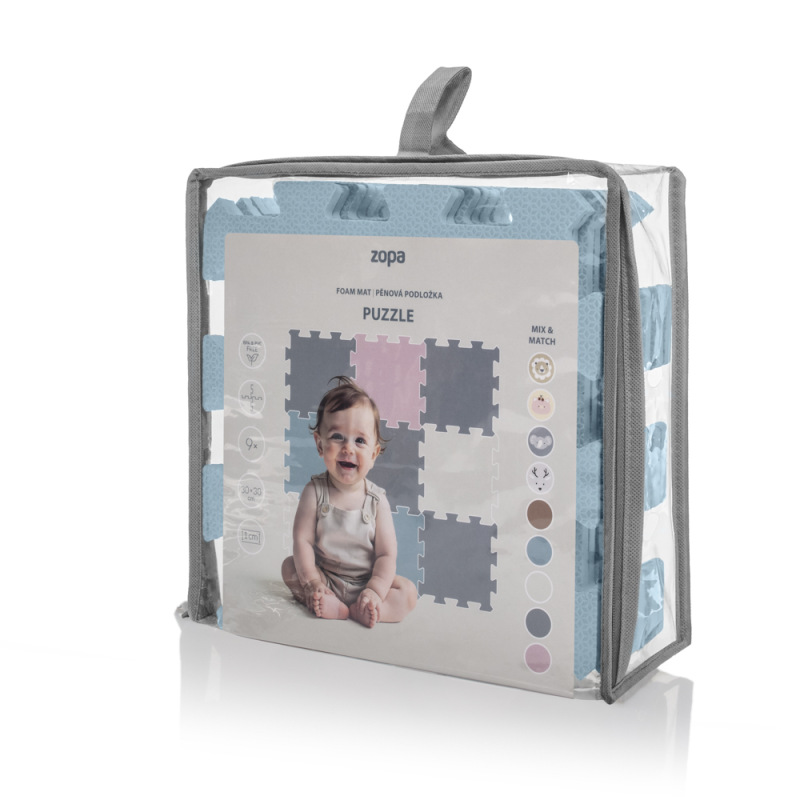 Penová podložka Puzzle 30x30 cm 9ks, Floral Blue 5