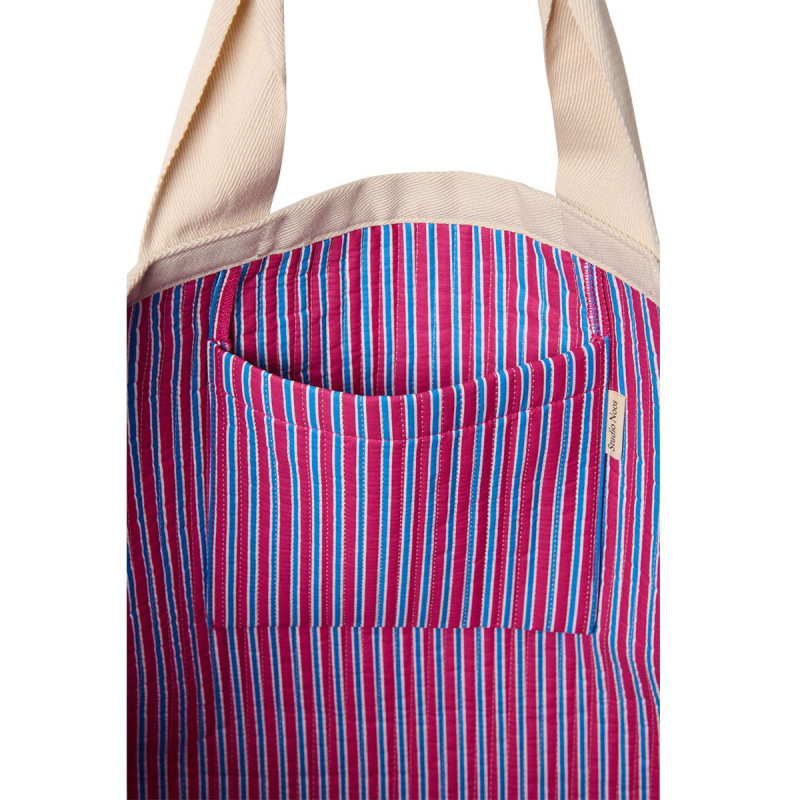 STUDIO NOOS - Poplin BEACH BAG - plážová taška| Rasberry Striped 3