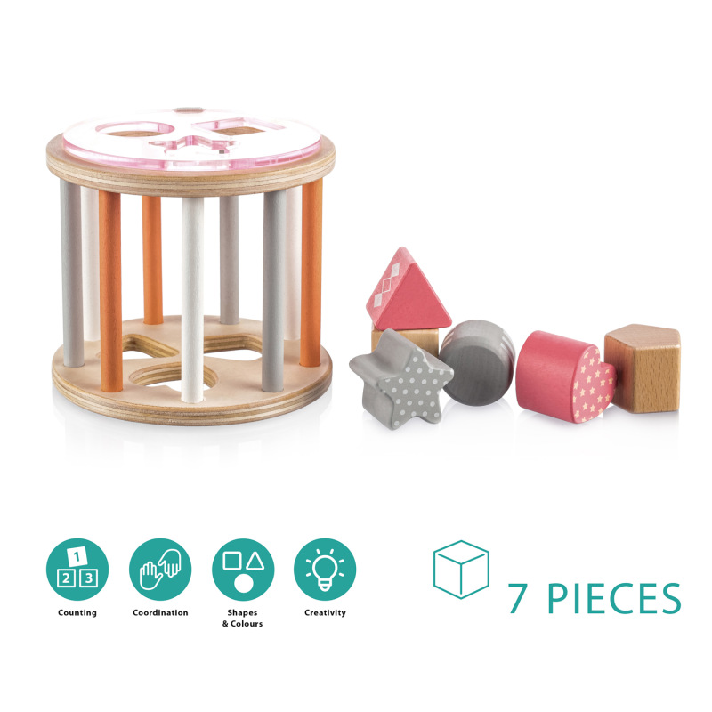 Dřevěná aktivity vkládačka, Pink 4