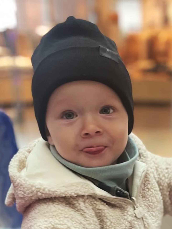 Bavlnená detská čiapka dvojvrstvová BySues - ČIERNA 7