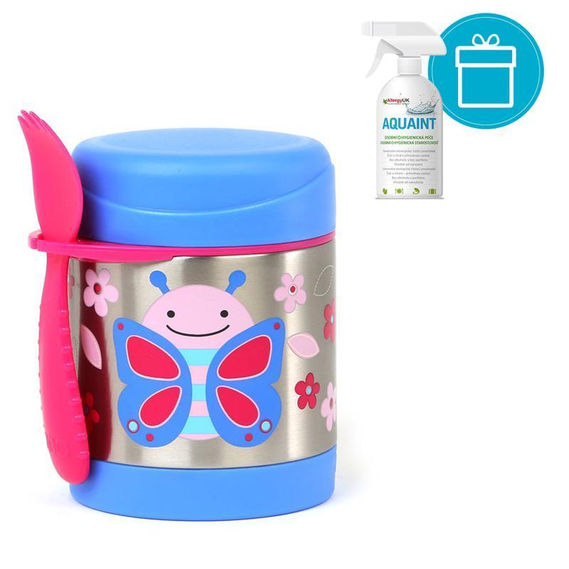 SKIP HOP Zoo Termoska na jedlo s lyžičko/vidličkou Motýlik 325 ml, 12 m+ + AQUAINT 500 ml