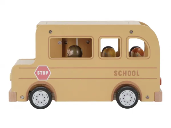 Školský autobus s figúrkami drevený 4
