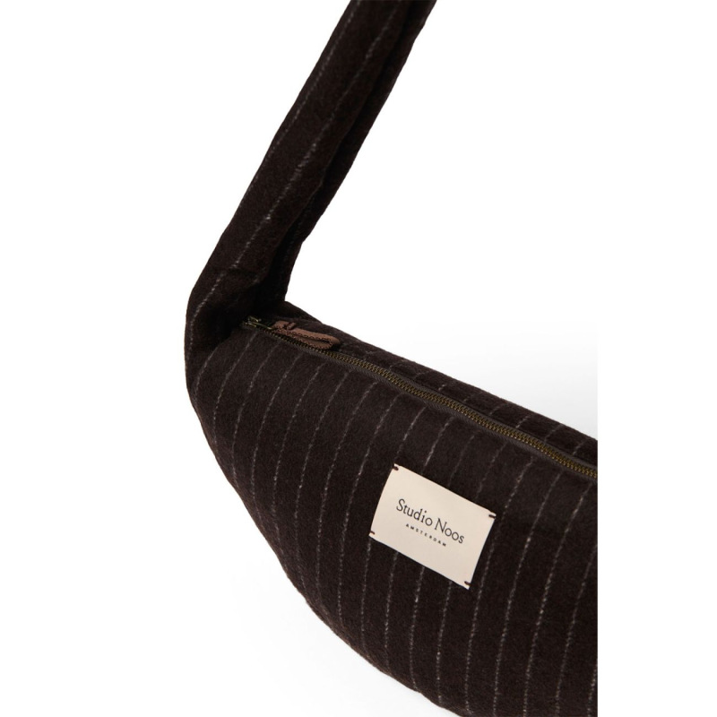 STUDIO NOOS - Flannel Chalkstripe Mini Cross Body bag | Brown 2