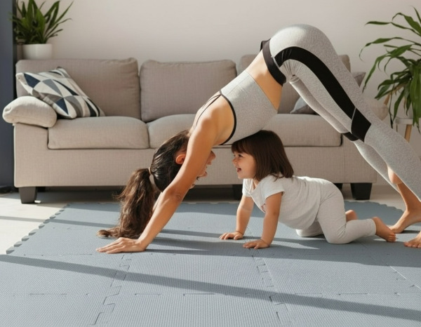 Penová podložka Puzzle 30x30 cm 9ks, Floral Blue 15