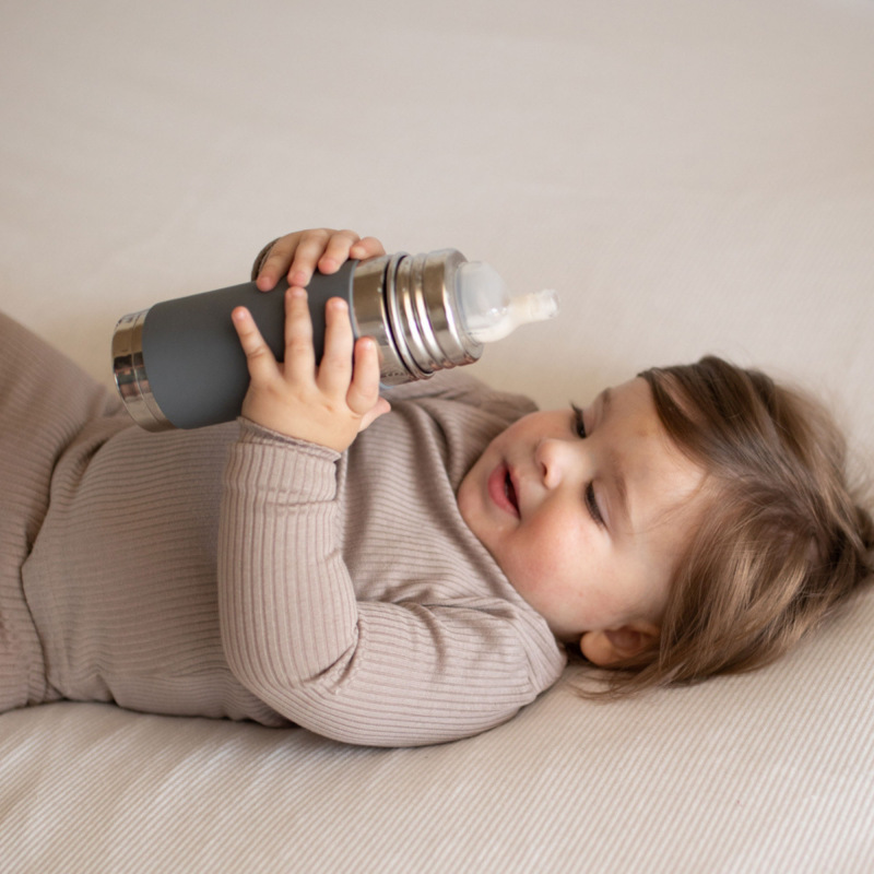 PURA Nerezová fľaša s náustkom 325ml, Sivá 1