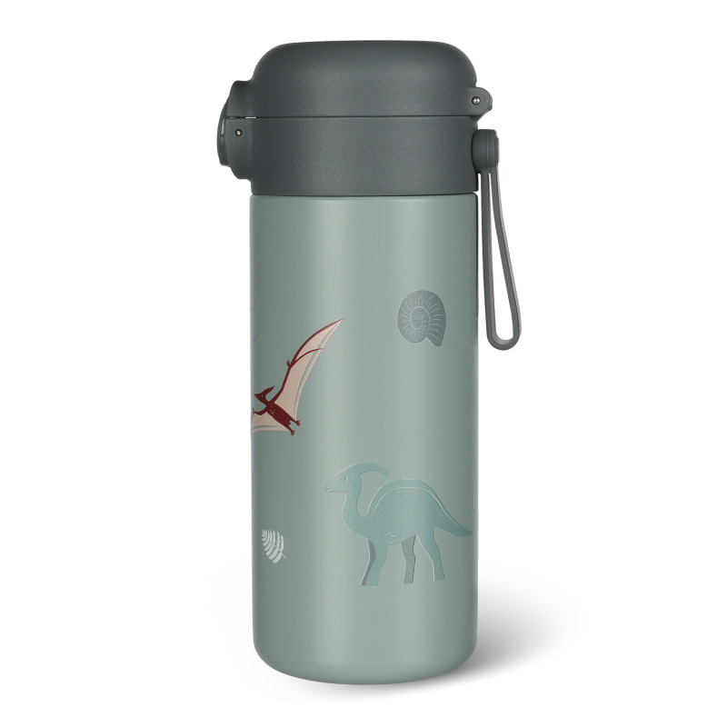 Termoska na tekutiny s brčkem a silikonovým držákem 350 ml, Dino 5