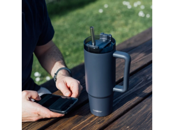 Nerezový termohrnček so slamkou Stream Black 950 ml 1