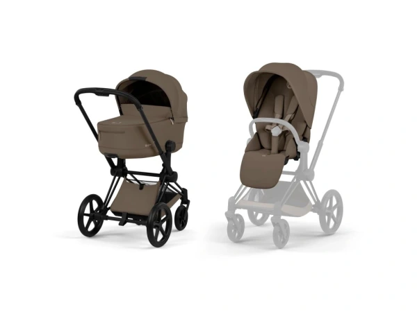 Kočík Cybex Priam Comfort 2026, rám Rose Gold - COCONUT BROWN