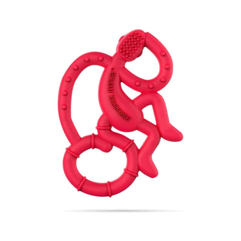 MATCHSTICK MONKEY Mini Hryzátko s antimikrobiálnym povrchom Biocote, rubínová 1