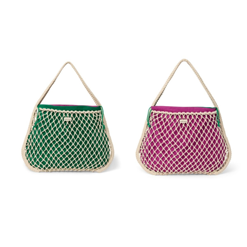 STUDIO NOOS - MACRAME MOM BAG | Natural & Purple Green