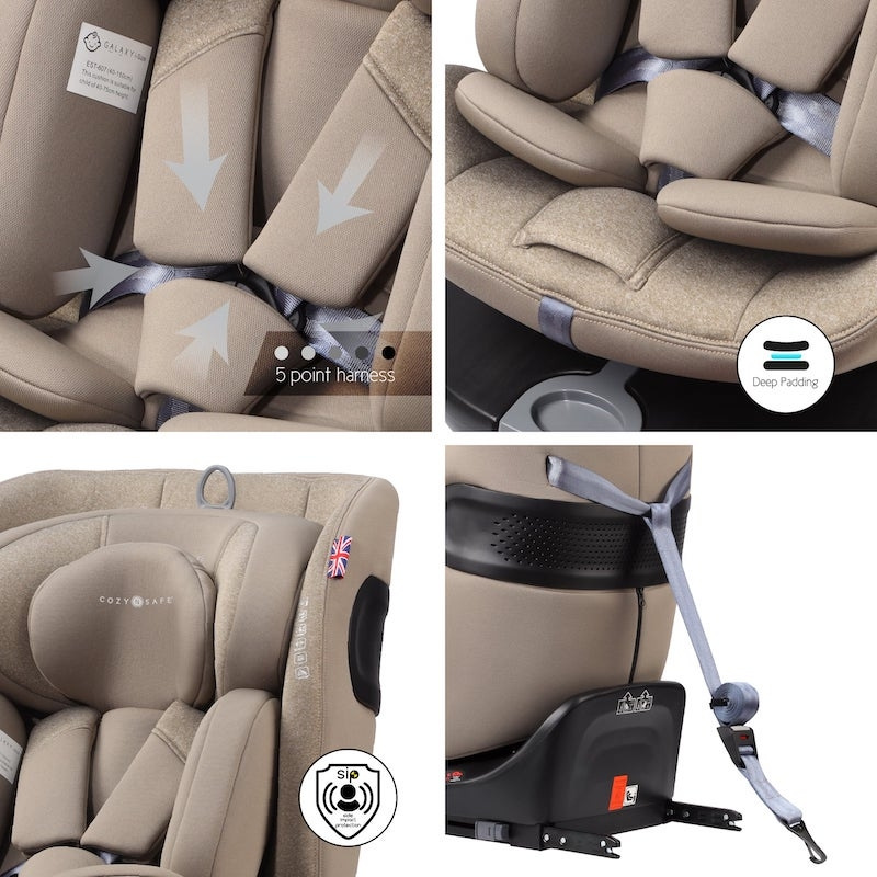 Cozy N Safe GALAXY i-Size 360° autosedačka 40-150, Ecru 2026 4