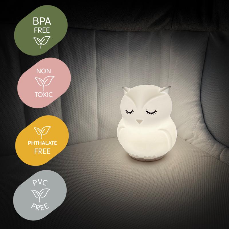 Silikónová nočná LED lampa veľkosť M, Owl 5