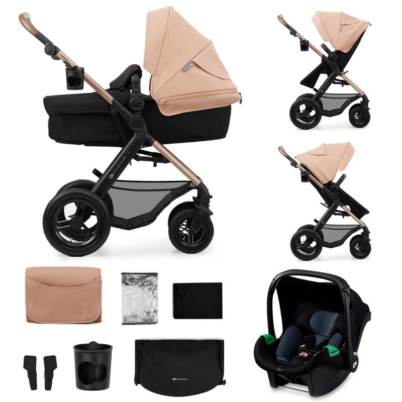 KINDERKRAFT Kočík kombinovaný Moov 2 Air 3v1 Sand Beige