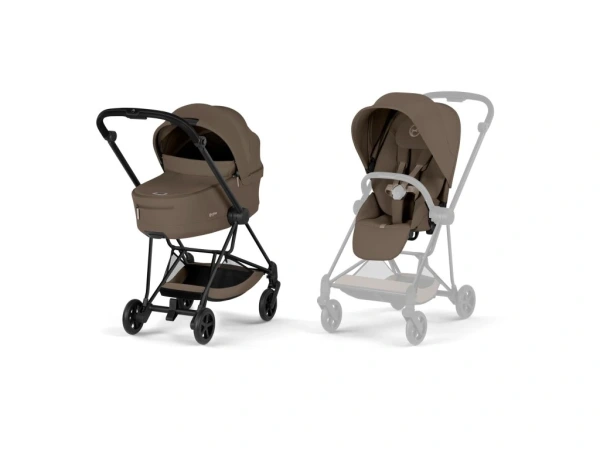 Cybex MIOS Comfort rám Matt Black skladacia vanička - Coconut Brown