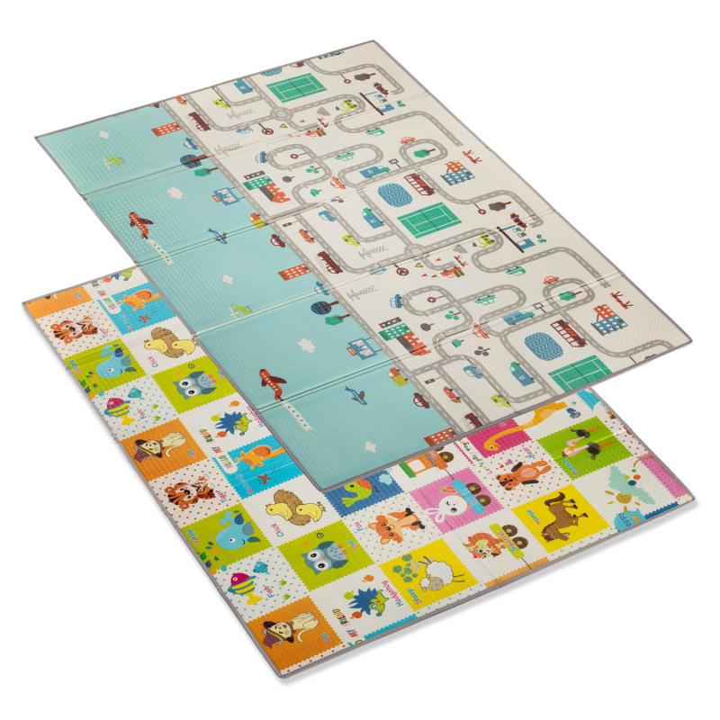 Multifunkční pěnová skládací podložka oboustranná 200x150, City 4