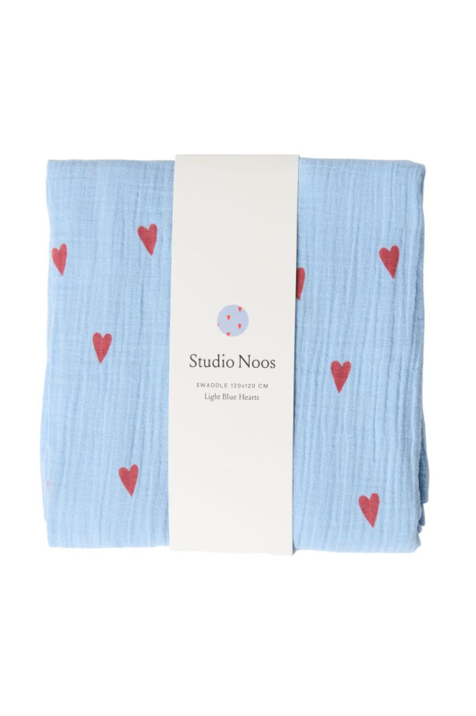STUDIO NOOS - SWADDLE ZAVINOVAČKA Print Large | Light Blue Hearts
