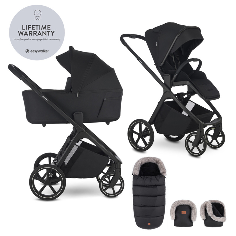 EASYWALKER Set kočík 2v1 Zoey Go Pure Black XL s príslušenstvom