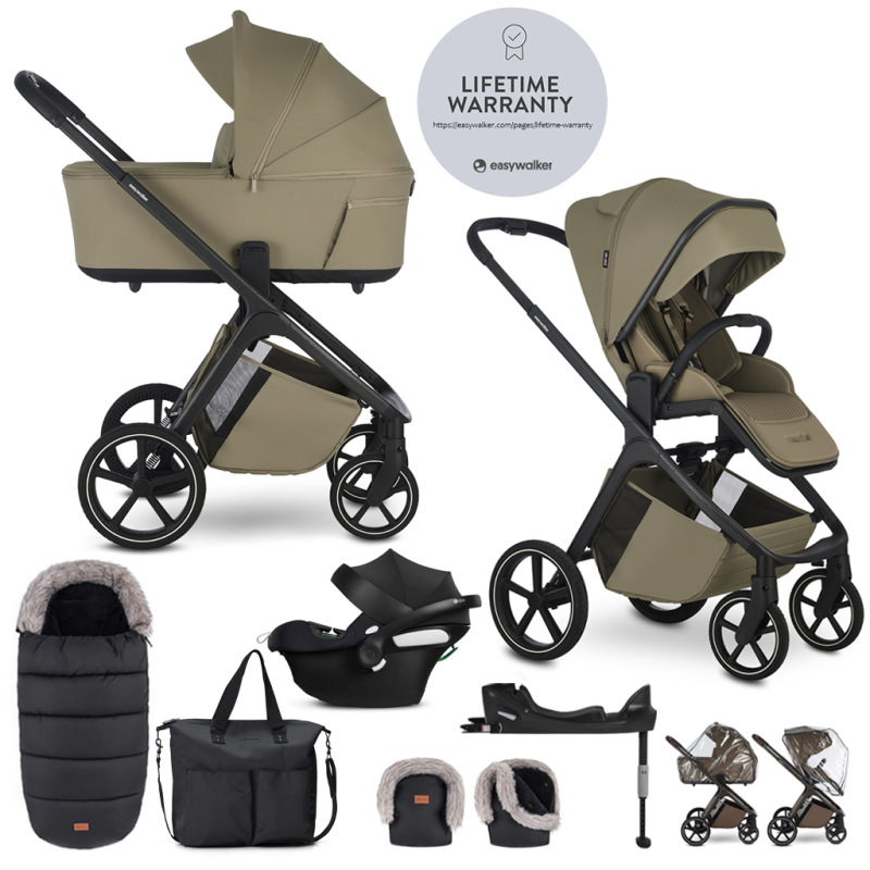 EASYWALKER Set kočík 4v1 Zoey Go Moss Green XXL Limited + CBX Aton B2 i-Size + Cybex Base One