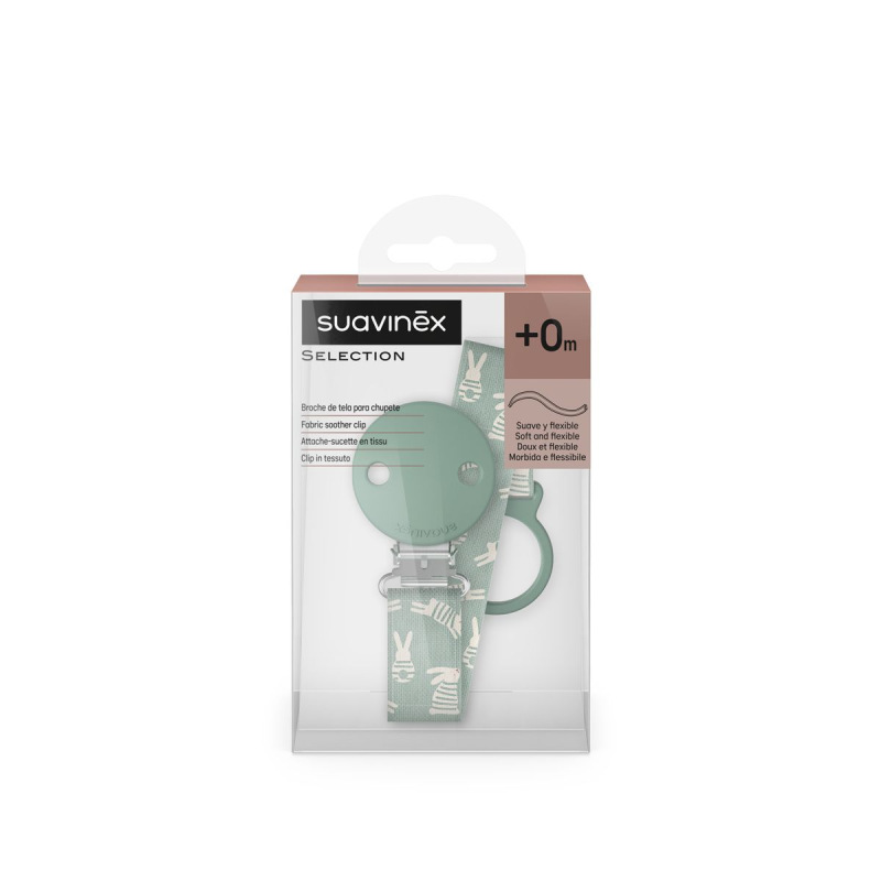 SUAVINEX | KLIP na cumlík so stuhou WONDERLAND NEW - zelený králik 3