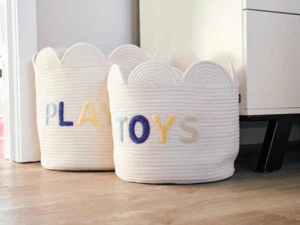 Kôš na hračky Kvetina Off White 35x35x35 cm 7