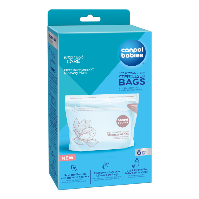 CANPOL BABIES Sterilizačné vrecká do mikrovlnnej rúry 6ks