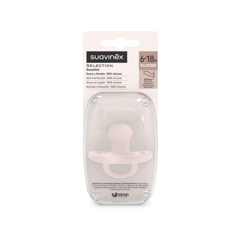 SUAVINEX | Cumlík anatomický SILIKÓN 6-18m SX PRO - COLOUR ESSENCE - ružové 2