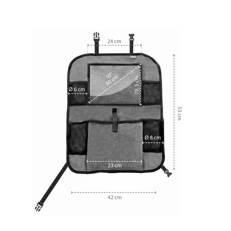 Organizér na sedadlo + vrecko na tablet, Grey 6