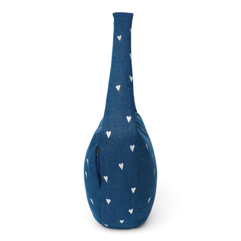 STUDIO NOOS - Denim Cross Body bag | Hearts Dark Blue White Hearts 2