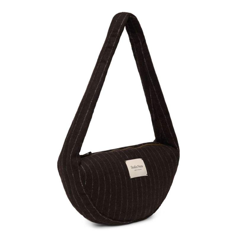 STUDIO NOOS - Flannel Chalkstripe Mini Cross Body bag | Brown 1
