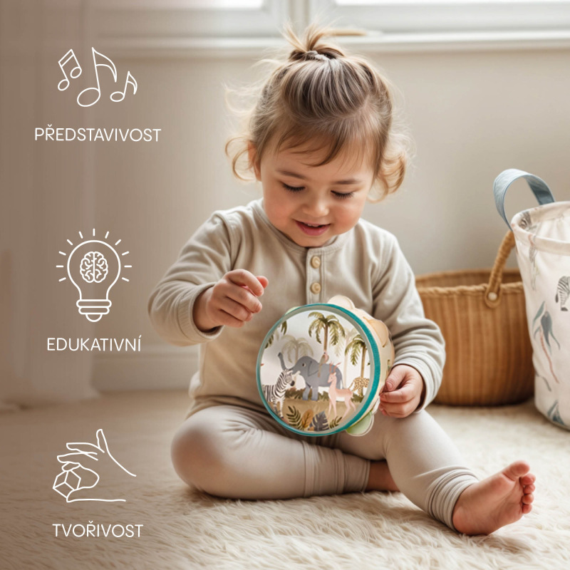 Drevená detská tamburína 1