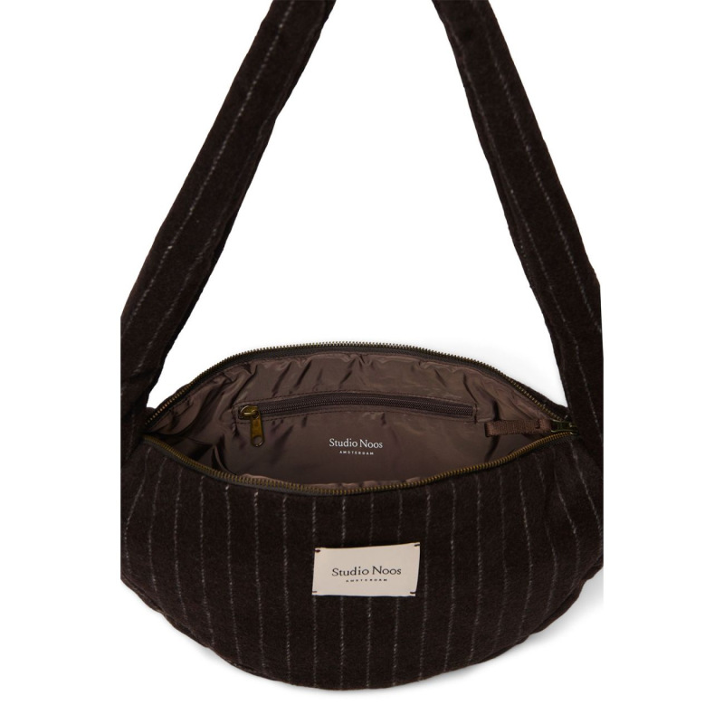 STUDIO NOOS - Flannel Chalkstripe Mini Cross Body bag | Brown 3