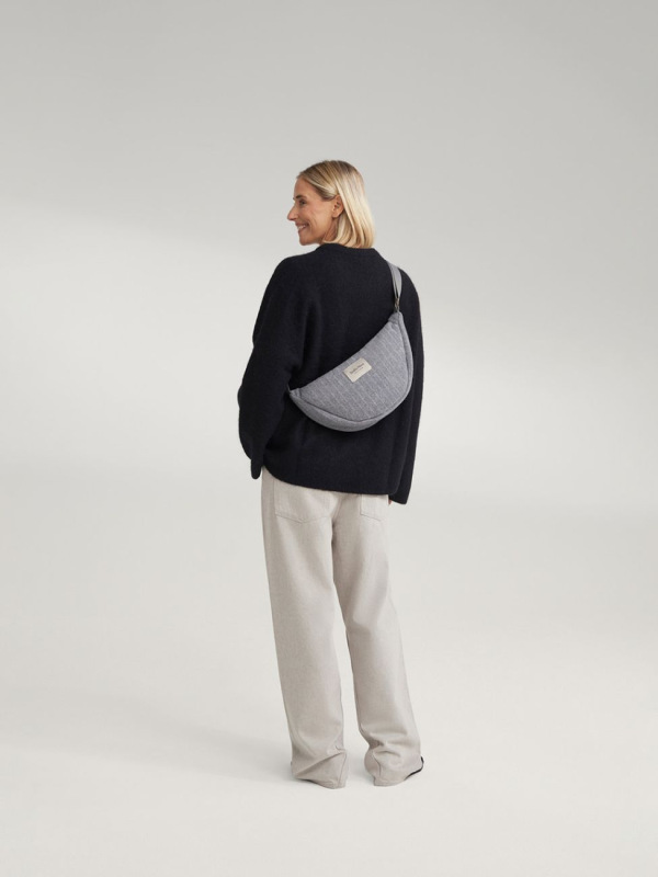 STUDIO NOOS - Flannel Chalkstripe Adult FANNY kabelka | Light Grey 4