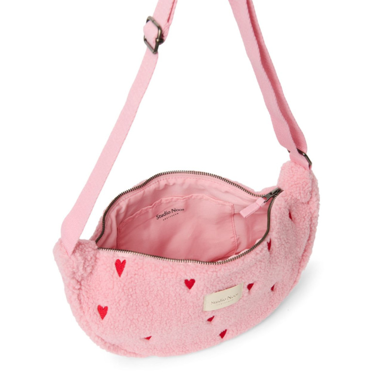 STUDIO NOOS - Teddy Hearts Adult FANNY kabelka | Light Pink Hearts 1